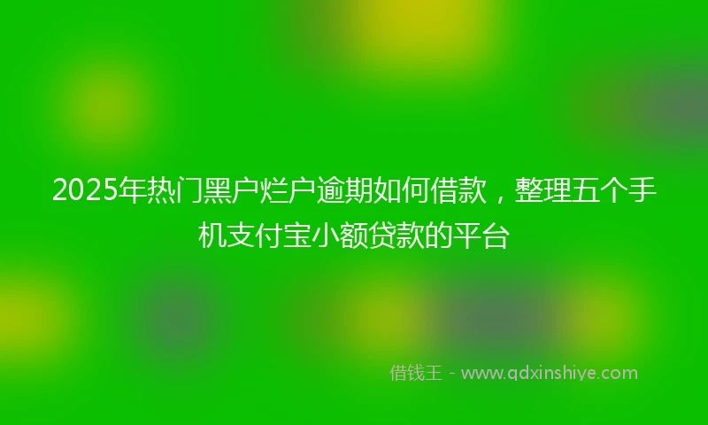 2025年热门黑户烂户逾期如何借款，整理五个手机支付宝小额贷款的平台