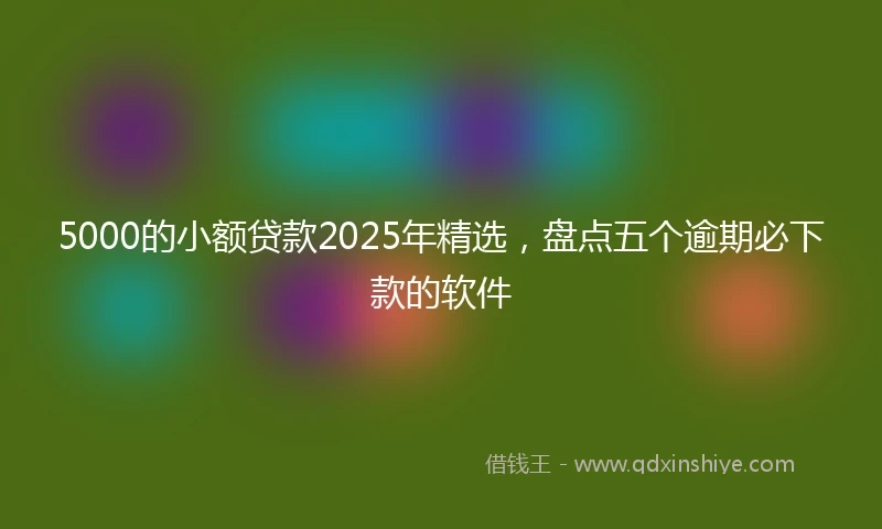 5000的小额贷款2025年精选，盘点五个逾期必下款的软件