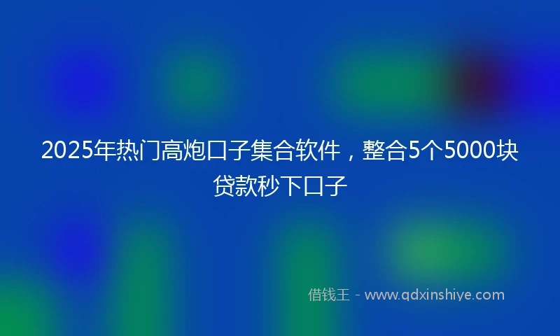 2025年热门高炮口子集合软件，整合5个5000块贷款秒下口子