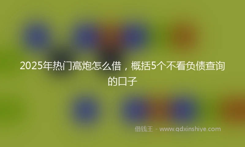 2025年热门高炮怎么借，概括5个不看负债查询的口子