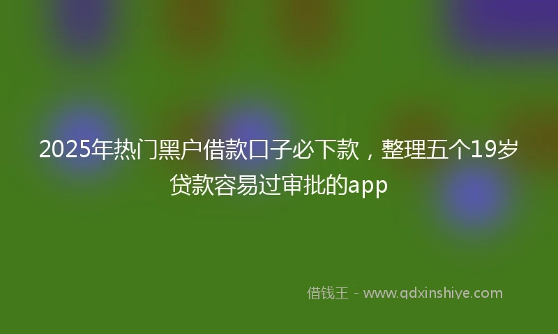2025年热门黑户借款口子必下款，整理五个19岁贷款容易过审批的app