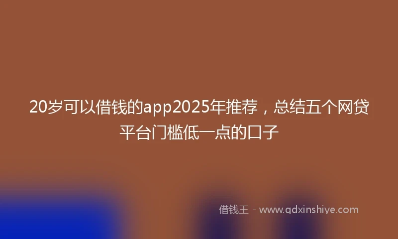20岁可以借钱的app2025年推荐，总结五个网贷平台门槛低一点的口子