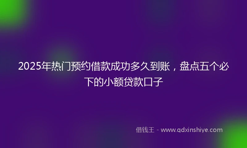 2025年热门预约借款成功多久到账，盘点五个必下的小额贷款口子