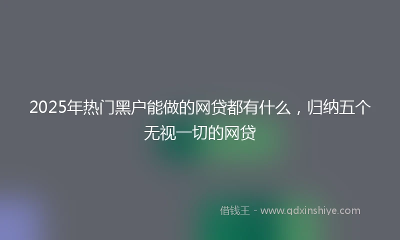 2025年热门黑户能做的网贷都有什么，归纳五个无视一切的网贷