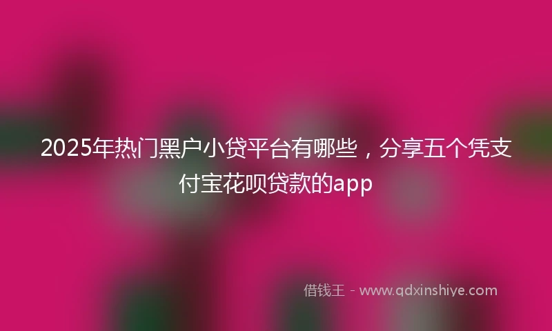2025年热门黑户小贷平台有哪些，分享五个凭支付宝花呗贷款的app
