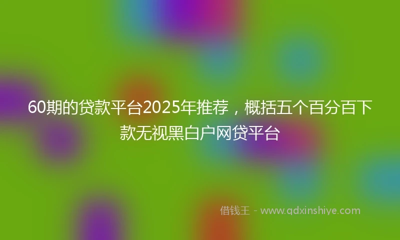 60期的贷款平台2025年推荐，概括五个百分百下款无视黑白户网贷平台