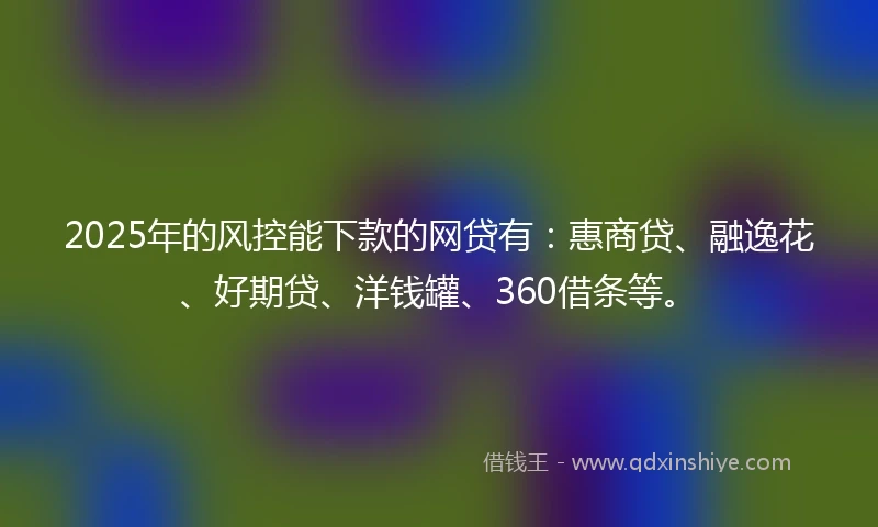 2025年的风控能下款的网贷有：惠商贷、融逸花、好期贷、洋钱罐、360借条等。