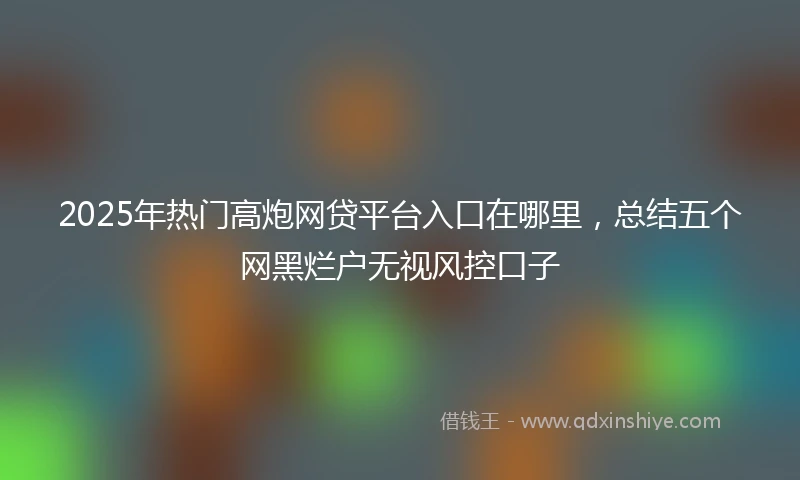 2025年热门高炮网贷平台入口在哪里，总结五个网黑烂户无视风控口子