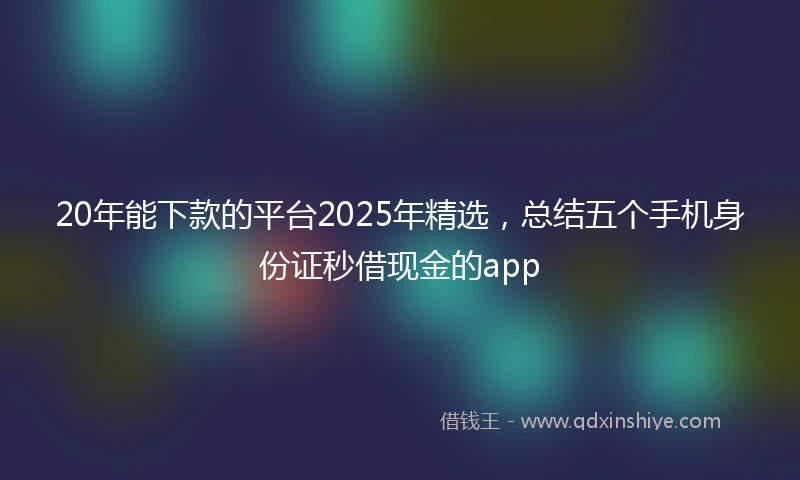 20年能下款的平台2025年精选，总结五个手机身份证秒借现金的app