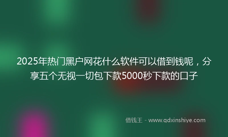 2025年热门黑户网花什么软件可以借到钱呢，分享五个无视一切包下款5000秒下款的口子