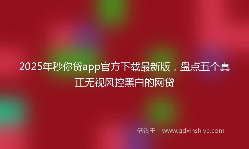 2025年秒你贷app官方下载最新版，盘点五个真正无视风控黑白的网贷