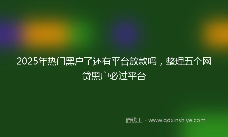 2025年热门黑户了还有平台放款吗，整理五个网贷黑户必过平台