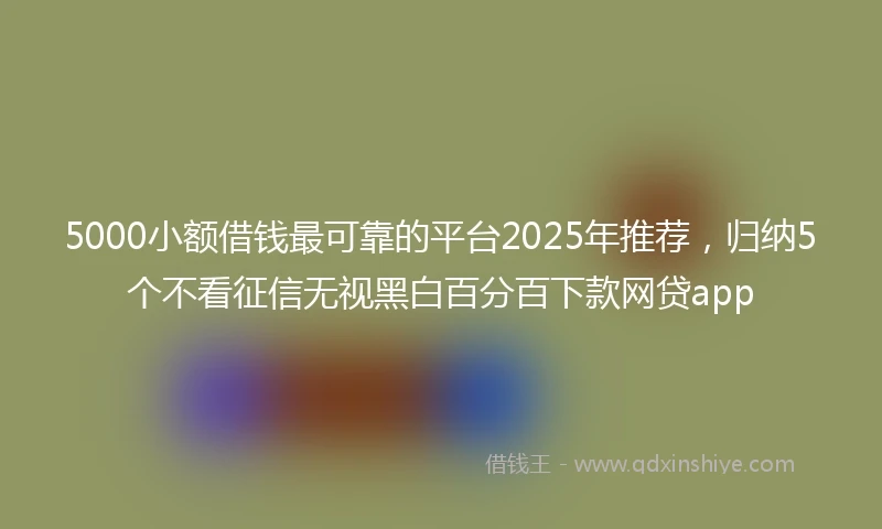 5000小额借钱最可靠的平台2025年推荐，归纳5个不看征信无视黑白百分百下款网贷app