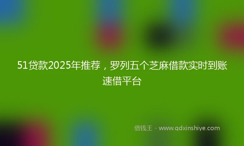 51贷款2025年推荐，罗列五个芝麻借款实时到账速借平台