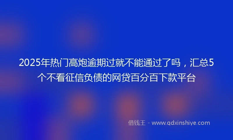 2025年热门高炮逾期过就不能通过了吗，汇总5个不看征信负债的网贷百分百下款平台