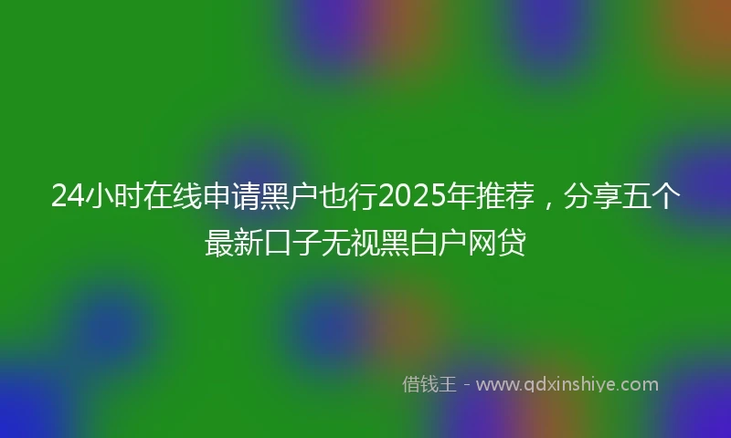 24小时在线申请黑户也行2025年推荐，分享五个最新口子无视黑白户网贷
