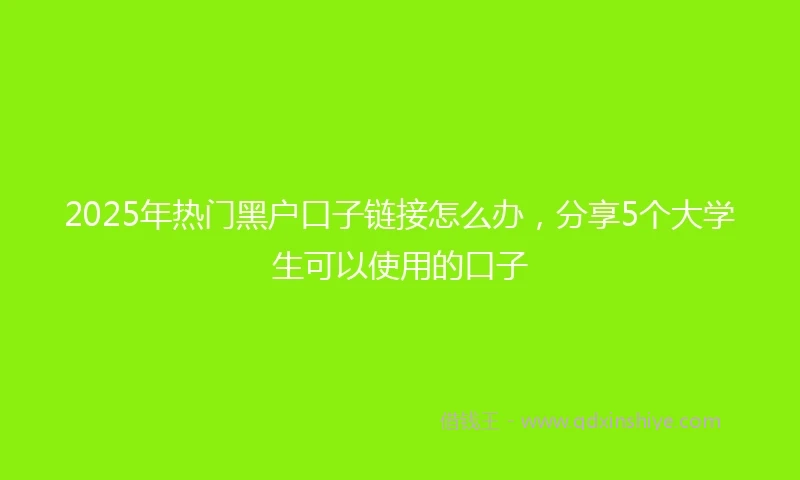2025年热门黑户口子链接怎么办，分享5个大学生可以使用的口子