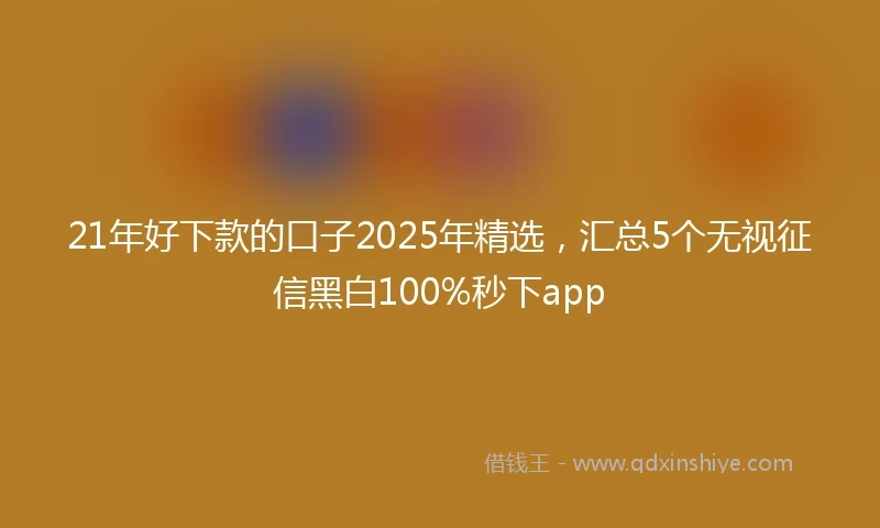 21年好下款的口子2025年精选，汇总5个无视征信黑白100%秒下app