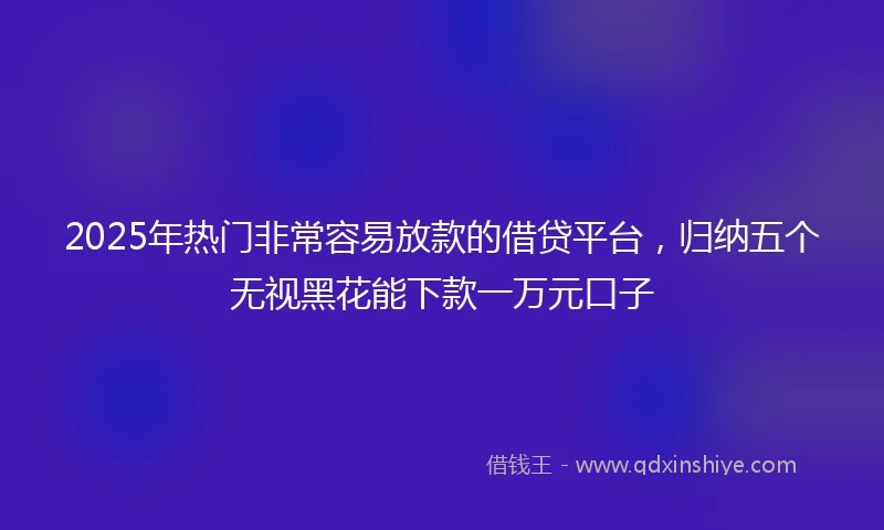 2025年热门非常容易放款的借贷平台，归纳五个无视黑花能下款一万元口子