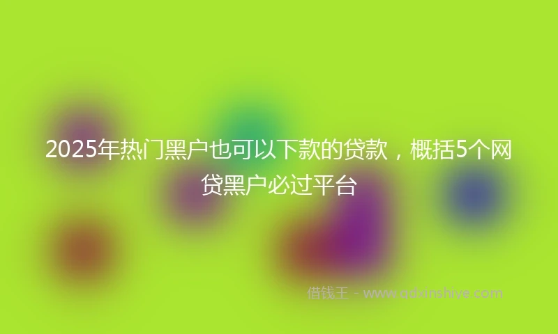 2025年热门黑户也可以下款的贷款，概括5个网贷黑户必过平台