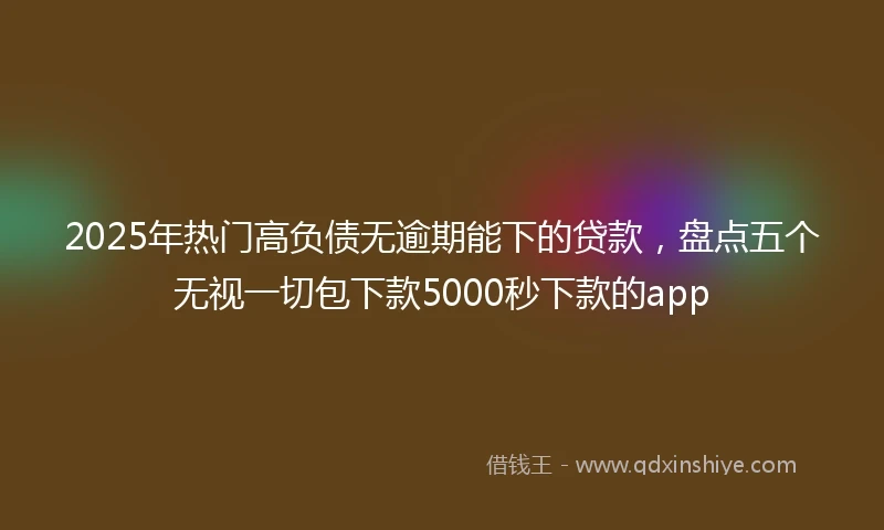 2025年热门高负债无逾期能下的贷款，盘点五个无视一切包下款5000秒下款的app