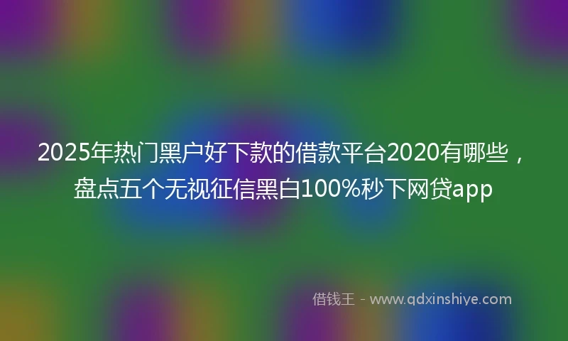 2025年热门黑户好下款的借款平台2020有哪些，盘点五个无视征信黑白100%秒下网贷app