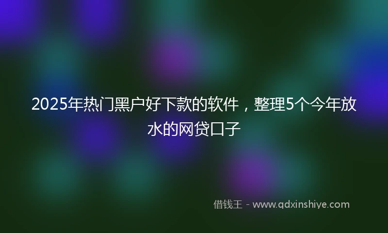 2025年热门黑户好下款的软件，整理5个今年放水的网贷口子