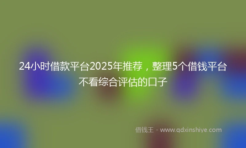 24小时借款平台2025年推荐，整理5个借钱平台不看综合评估的口子