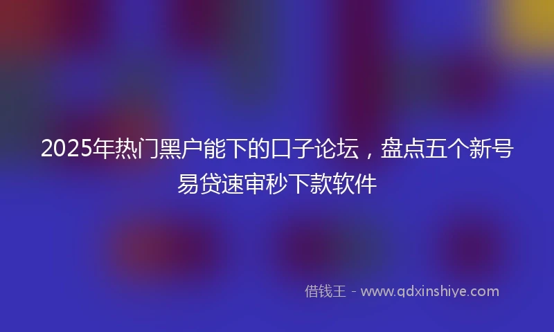 2025年热门黑户能下的口子论坛，盘点五个新号易贷速审秒下款软件