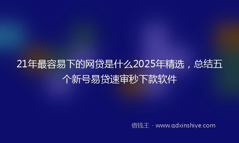 21年最容易下的网贷是什么2025年精选，总结五个新号易贷速审秒下款软件