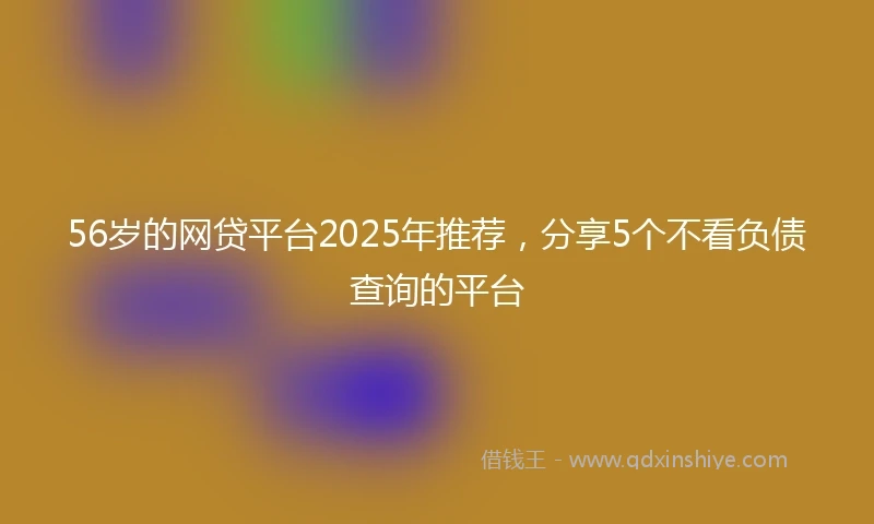 56岁的网贷平台2025年推荐，分享5个不看负债查询的平台