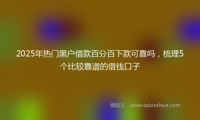2025年热门黑户借款百分百下款可靠吗，梳理5个比较靠谱的借钱口子