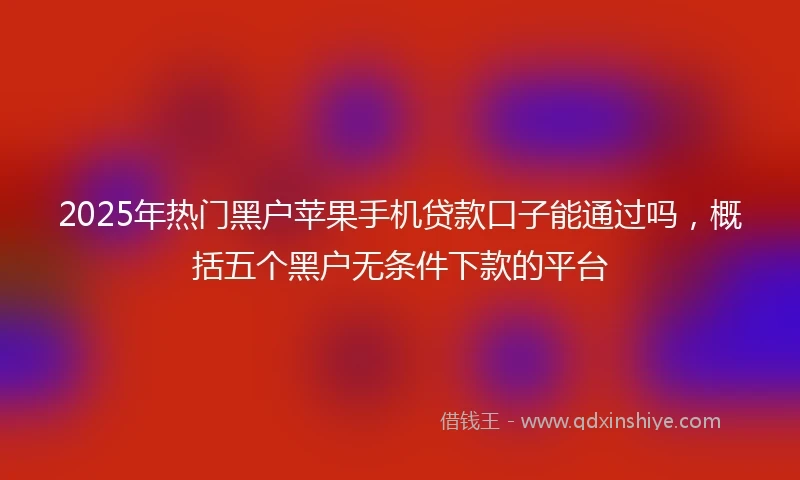 2025年热门黑户苹果手机贷款口子能通过吗，概括五个黑户无条件下款的平台