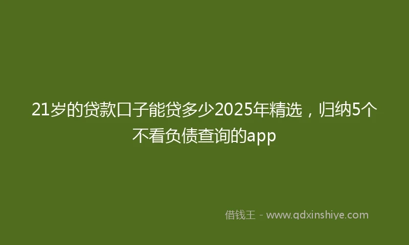 21岁的贷款口子能贷多少2025年精选，归纳5个不看负债查询的app