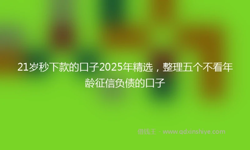 21岁秒下款的口子2025年精选，整理五个不看年龄征信负债的口子