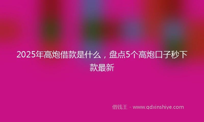 2025年高炮借款是什么，盘点5个高炮口子秒下款最新