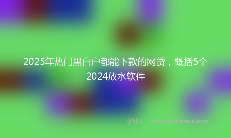2025年热门黑白户都能下款的网贷，概括5个2024放水软件