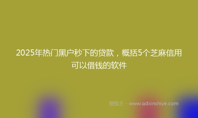2025年热门黑户秒下的贷款，概括5个芝麻信用可以借钱的软件