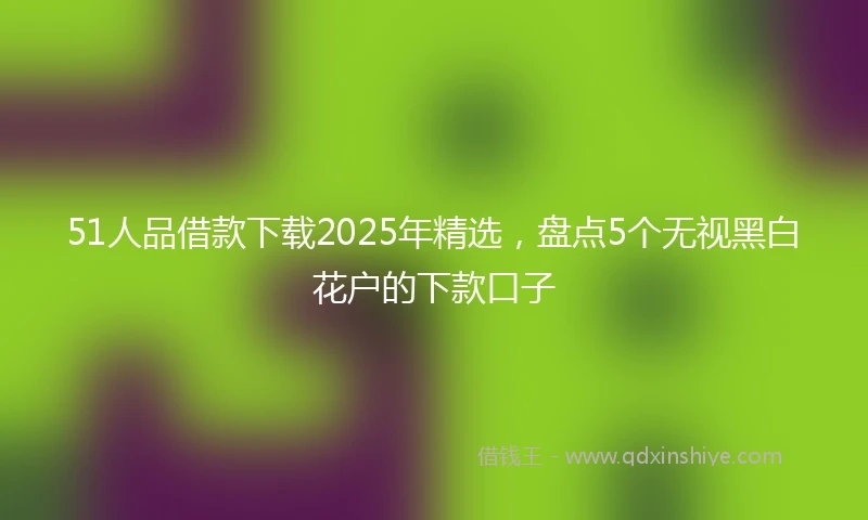 51人品借款下载2025年精选，盘点5个无视黑白花户的下款口子