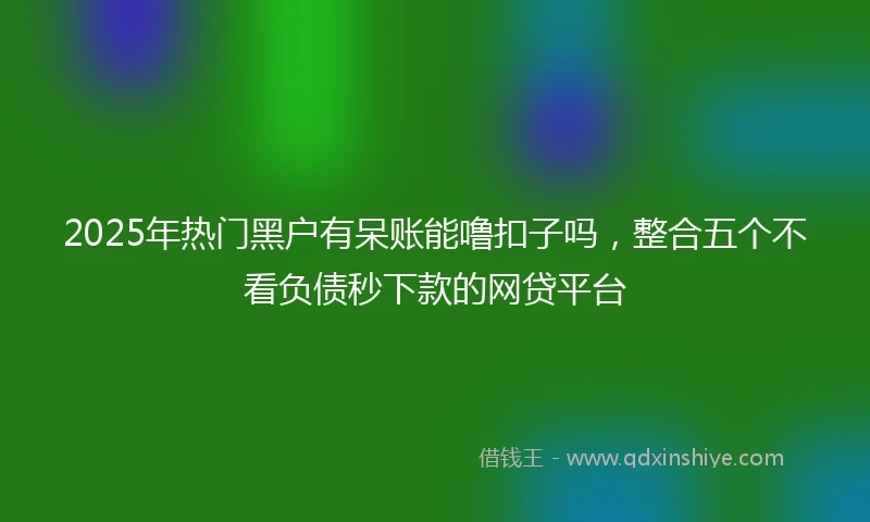 2025年热门黑户有呆账能噜扣子吗，整合五个不看负债秒下款的网贷平台
