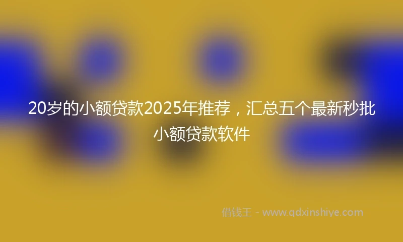 20岁的小额贷款2025年推荐，汇总五个最新秒批小额贷款软件