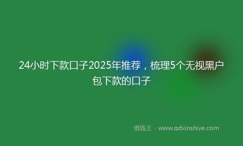 24小时下款口子2025年推荐，梳理5个无视黑户包下款的口子