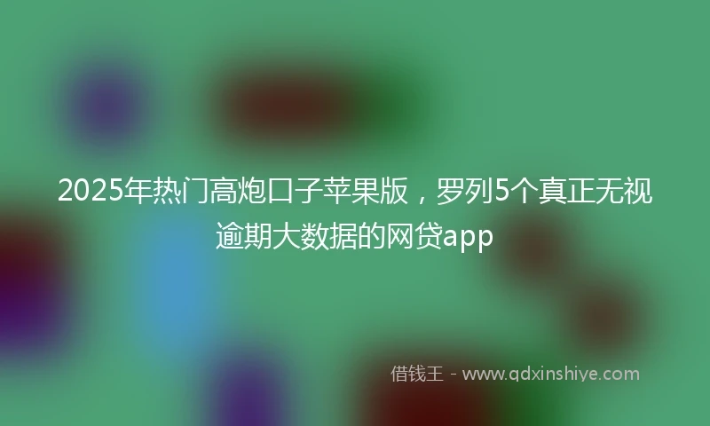 2025年热门高炮口子苹果版，罗列5个真正无视逾期大数据的网贷app