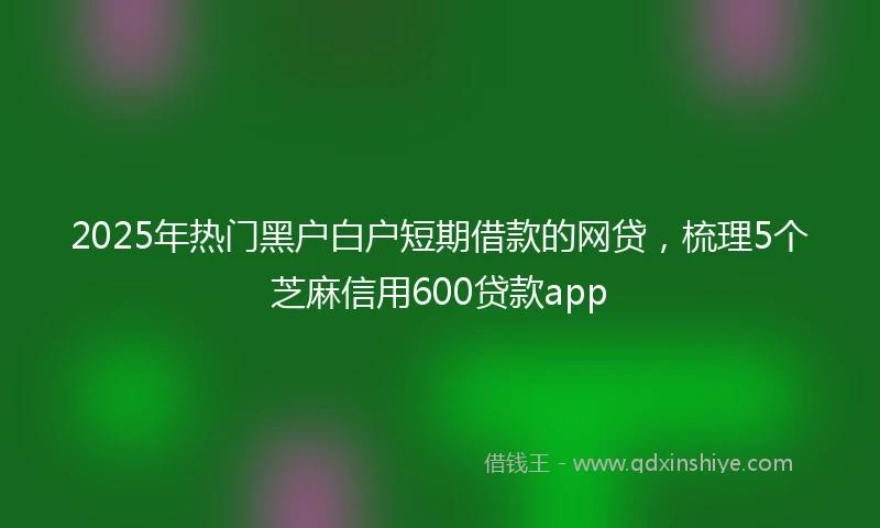 2025年热门黑户白户短期借款的网贷，梳理5个芝麻信用600贷款app
