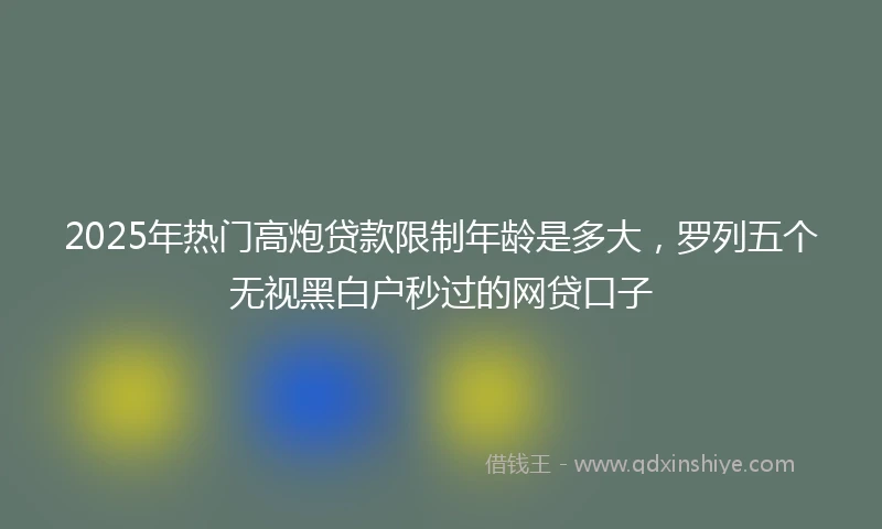 2025年热门高炮贷款限制年龄是多大，罗列五个无视黑白户秒过的网贷口子