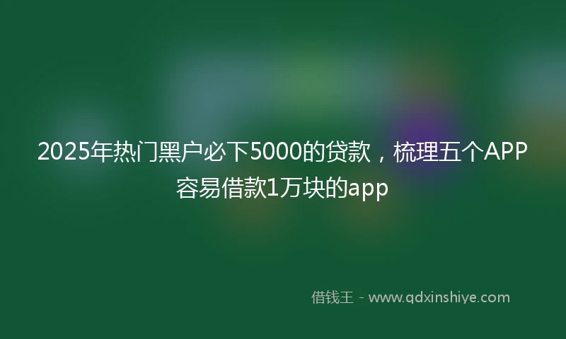 2025年热门黑户必下5000的贷款，梳理五个APP容易借款1万块的app