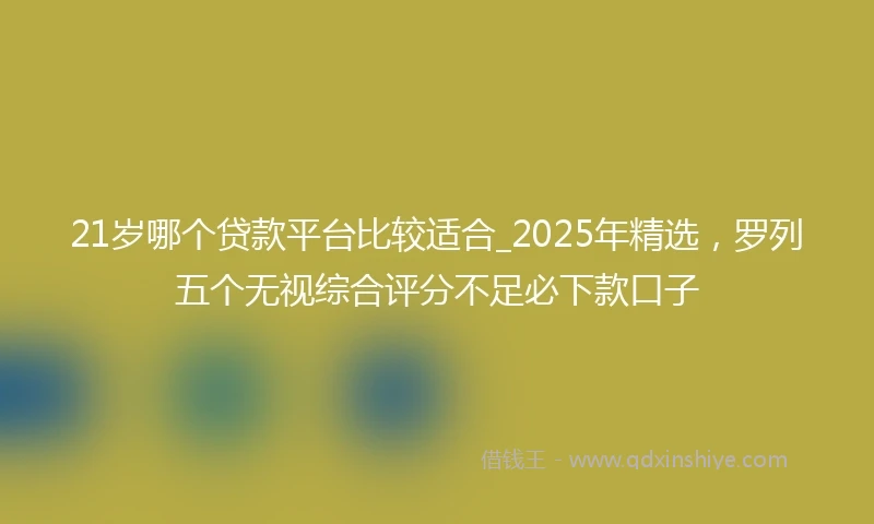 21岁哪个贷款平台比较适合_2025年精选，罗列五个无视综合评分不足必下款口子