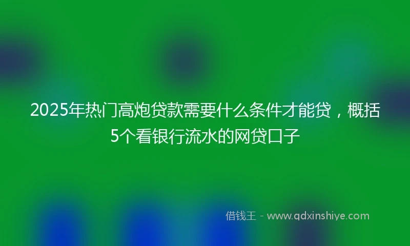 2025年热门高炮贷款需要什么条件才能贷，概括5个看银行流水的网贷口子