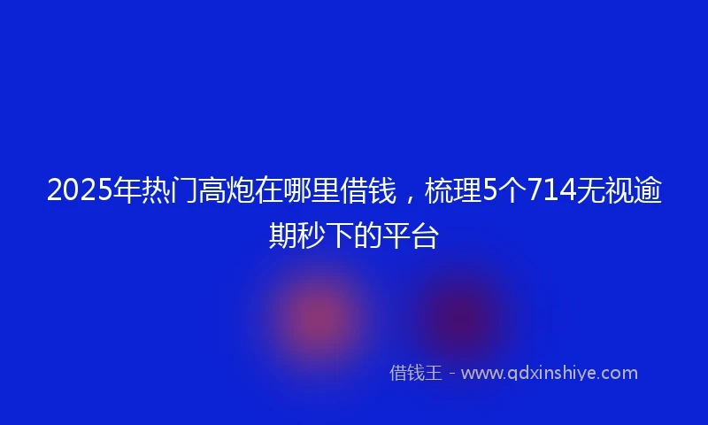 2025年热门高炮在哪里借钱，梳理5个714无视逾期秒下的平台
