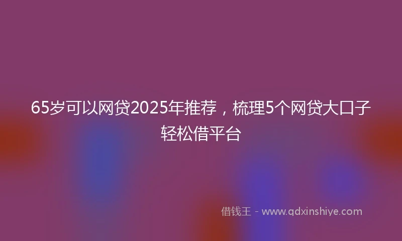 65岁可以网贷2025年推荐，梳理5个网贷大口子轻松借平台
